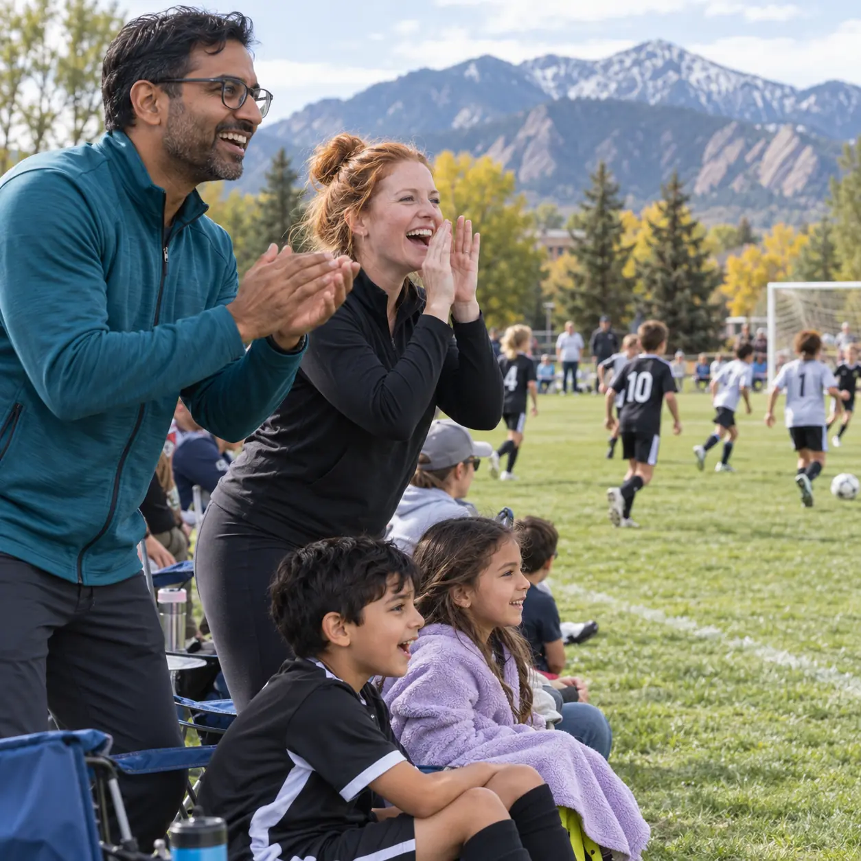 Illustrative concept of a community sports gathering